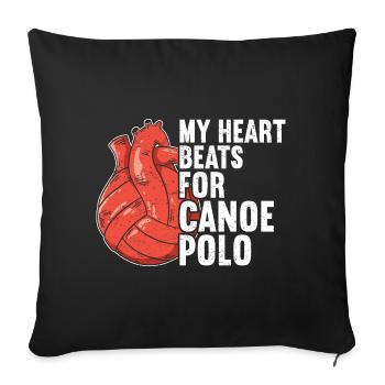 Canoe Polo - Sofa pillowcase 17,3'' x 17,3'' (45 x 45 cm) - black - Front