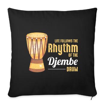 Djembe Player Drummer Music Drum Musician - Sofa pillowcase 17,3'' x 17,3'' (45 x 45 cm) - black - Front