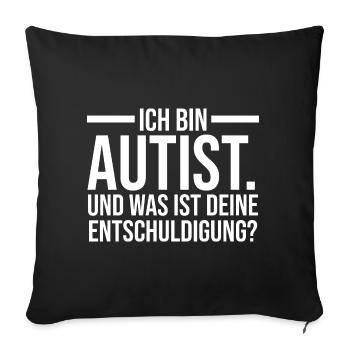Autismus Autist Autisten - Sofakissenbezug 45 x 45 cm - Schwarz - Vorne