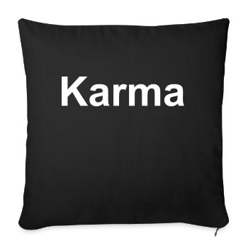 Karma blanc - Housse de coussin décorative 45 x 45 cm - noir - Devant