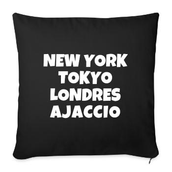 Corsica, island of beauty, Ajaccio - Sofa pillowcase 17,3'' x 17,3'' (45 x 45 cm) - black - Front