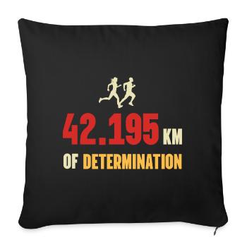 Marathon - 42 195 km de détermination - Housse de coussin décorative 45 x 45 cm - noir - Devant