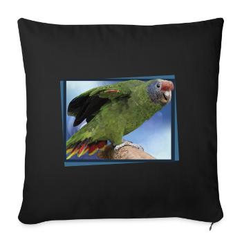 The Red-tailed Parrot - Sofa pillowcase 17,3'' x 17,3'' (45 x 45 cm) - black - Front