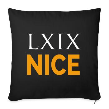 LXIX en latin - Housse de coussin décorative 45 x 45 cm - noir - Devant