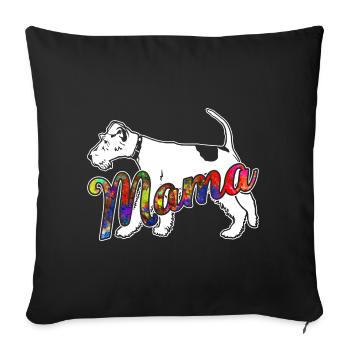 Wire Fox Terrier Wire Fox Terrier Mama - Sofa pillowcase 17,3'' x 17,3'' (45 x 45 cm) - black - Front