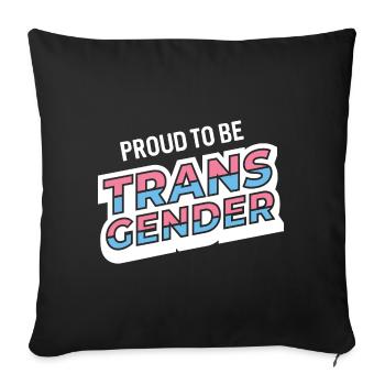 Pride Month - Proud To Be Transgender - Sofa pillowcase 17,3'' x 17,3'' (45 x 45 cm) - black - Front