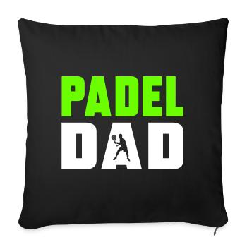 Padel Dad - Housse de coussin décorative 45 x 45 cm - noir - Devant