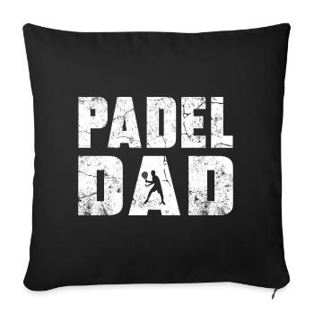 Padel Dad - Housse de coussin décorative 45 x 45 cm - noir - Devant