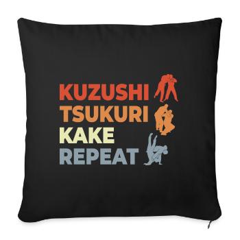 Judo Techniques - Sofa pillowcase 17,3'' x 17,3'' (45 x 45 cm) - black - Front