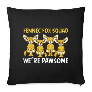 Fennec Fox Squad Pawsome Propriétaire de Fennec Foxes - Housse de coussin décorative 45 x 45 cm - noir - Devant