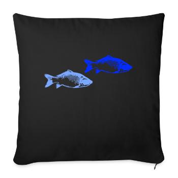 Poissons 2 - Housse de coussin décorative 45 x 45 cm - noir - Devant