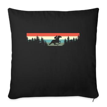 Rider Riding Horse Retro - Sofa pillowcase 17,3'' x 17,3'' (45 x 45 cm) - black - Front
