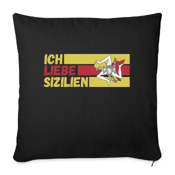Sizilianer Sizilianisch Sizilien - Sofakissenbezug 45 x 45 cm - Schwarz - Vorne