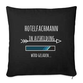 Hotelfachmann Ausbildung Beruf Geschenk - Sofakissenbezug 45 x 45 cm - Schwarz - Vorne
