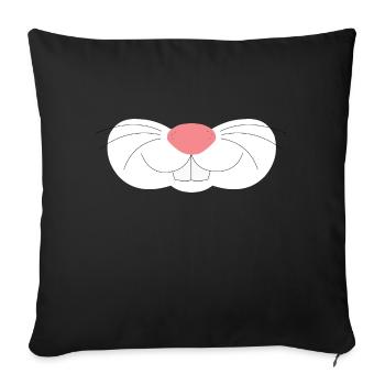 Cute bunny nose - Sofa pillowcase 17,3'' x 17,3'' (45 x 45 cm) - black - Front