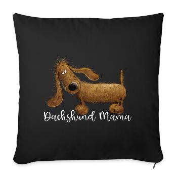 Dachshund Mama Pour la maîtresse teckel - Housse de coussin décorative 45 x 45 cm - noir - Devant
