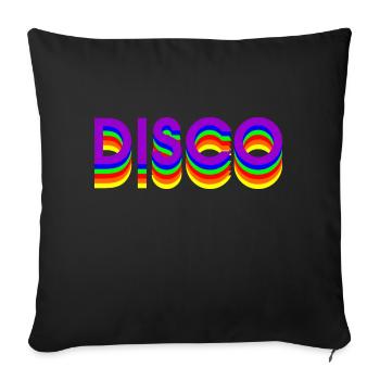 DANSE DISCO des années 80 - Housse de coussin décorative 45 x 45 cm - noir - Devant