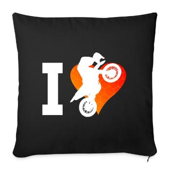 Supermoto Freestyle Motocross Motocross Men - Sofa pillowcase 17,3'' x 17,3'' (45 x 45 cm) - black - Front