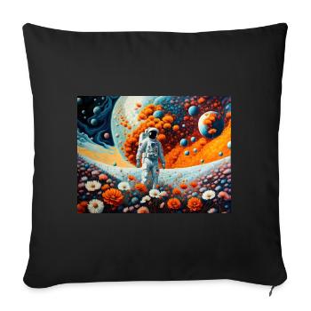 Flower Power #19 - Housse de coussin décorative 45 x 45 cm - noir - Devant
