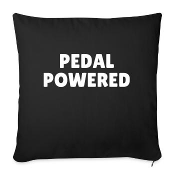 Pedal Powered cycling slogan, bike lover gift - Sofa pillowcase 17,3'' x 17,3'' (45 x 45 cm) - black - Front