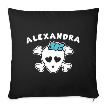 Pirate Alexandra Design for Girls and Women - Sofa pillowcase 17,3'' x 17,3'' (45 x 45 cm) - black - Front