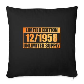 65th Birthday Limited Edition - ꝏ Supply 12/1958 - Sofa pillowcase 17,3'' x 17,3'' (45 x 45 cm) - black - Front