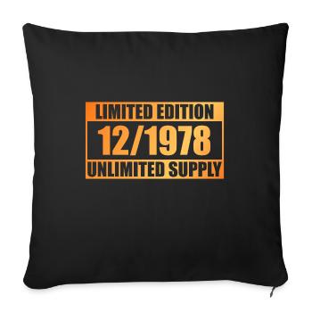 45th Birthday Limited Edition - ꝏ Supply 12/1978 - Sofa pillowcase 17,3'' x 17,3'' (45 x 45 cm) - black - Front