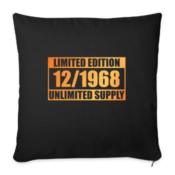 55th Birthday Limited Edition - ꝏ Supply 12/1968 - Sofa pillowcase 17,3'' x 17,3'' (45 x 45 cm) - black - Front
