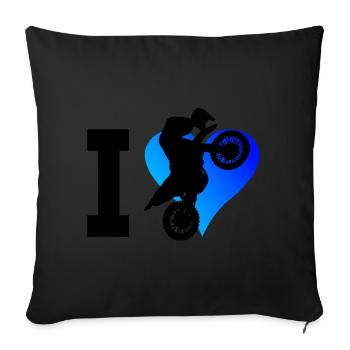 Motocross Dirt Bike Femme Dirt Bike Homme - Housse de coussin décorative 45 x 45 cm - noir - Devant
