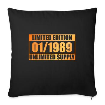 Édition Limitée 35ème Anniversaire - ꝏ Fourniture 01/1989 - Housse de coussin décorative 45 x 45 cm - noir - Devant
