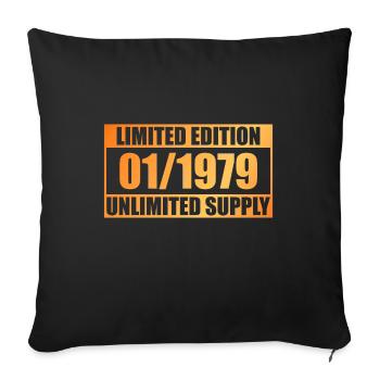 45th Birthday Limited Edition - ꝏ Supply 01/1979 - Sofa pillowcase 17,3'' x 17,3'' (45 x 45 cm) - black - Front