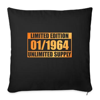 60th Birthday Limited Edition - ꝏ Supply 01/1964 - Sofa pillowcase 17,3'' x 17,3'' (45 x 45 cm) - black - Front