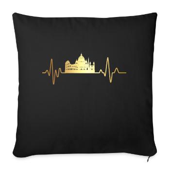 Battement de cœur Rome - Housse de coussin décorative 45 x 45 cm - noir - Devant