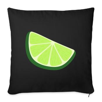 lime slice - Sofa pillowcase 17,3'' x 17,3'' (45 x 45 cm) - black - Front