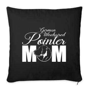Allemand à poil dur pointeur profil maman Wilsigns - Housse de coussin décorative 45 x 45 cm - noir - Devant