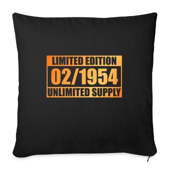 70th Birthday Limited Edition - ꝏ Supply 02/1954 - Sofa pillowcase 17,3'' x 17,3'' (45 x 45 cm) - black - Front
