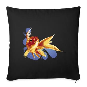 Poissons Poissons Aquarium Ailerons Étang Jardin Aileron - Housse de coussin décorative 45 x 45 cm - noir - Devant