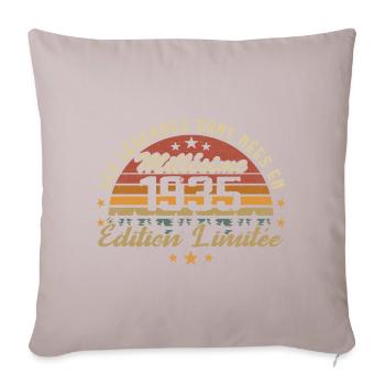 Millésime 1935 Cadeau 89e Anniversaire 89 ans - Housse de coussin décorative 45 x 45 cm - taupe clair - Devant