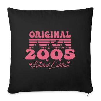 Geschenk zum 19. Geburtstag der Frau 2005 | Jahrgang 2005 - Sofakissenbezug 45 x 45 cm - Schwarz - Vorne