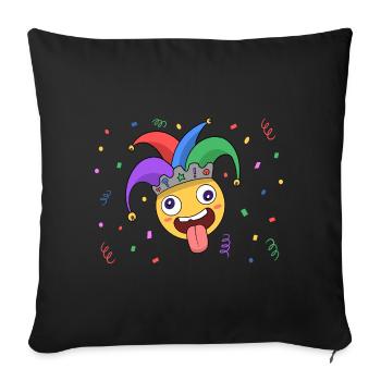 Clown Karneval Fasching Kostüm Umzug Feiern Narr - Sofakissenbezug 45 x 45 cm - Schwarz - Vorne