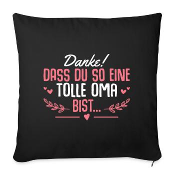 Danke Oma Muttertag Geschenkidee - Sofakissenbezug 45 x 45 cm - Schwarz - Vorne