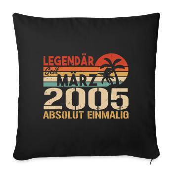 Legendary since March 2005 - absolutely unique - Sofa pillowcase 17,3'' x 17,3'' (45 x 45 cm) - black - Front