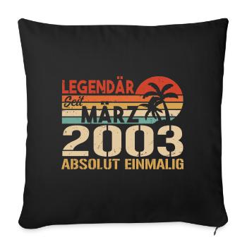 Légendaire depuis mars 2003 - absolument unique - Housse de coussin décorative 45 x 45 cm - noir - Devant