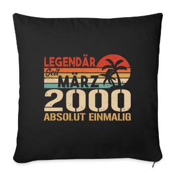Legendary since March 2000 - absolutely unique - Sofa pillowcase 17,3'' x 17,3'' (45 x 45 cm) - black - Front