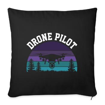 Pilote de drone - Housse de coussin décorative 45 x 45 cm - noir - Devant
