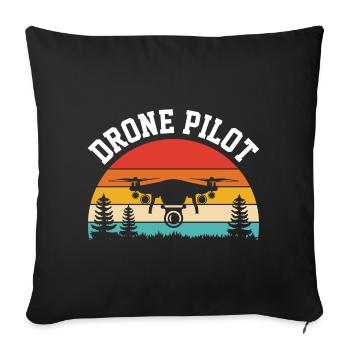 Pilote de drone - Housse de coussin décorative 45 x 45 cm - noir - Devant