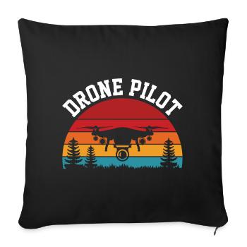 Pilote de drone - Housse de coussin décorative 45 x 45 cm - noir - Devant