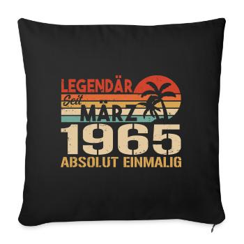 Legendary since March 1965 - absolutely unique - Sofa pillowcase 17,3'' x 17,3'' (45 x 45 cm) - black - Front