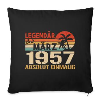 Legendary since March 1957 - absolutely unique - Sofa pillowcase 17,3'' x 17,3'' (45 x 45 cm) - black - Front