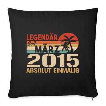Legendary since March 2015 - absolutely unique - Sofa pillowcase 17,3'' x 17,3'' (45 x 45 cm) - black - Front